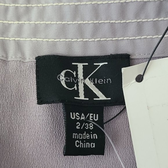 NWT CALVIN KLEIN Light Grey Jogging Midi Skirt with Side Pockets and Back Slit - Picture 6 of 7
